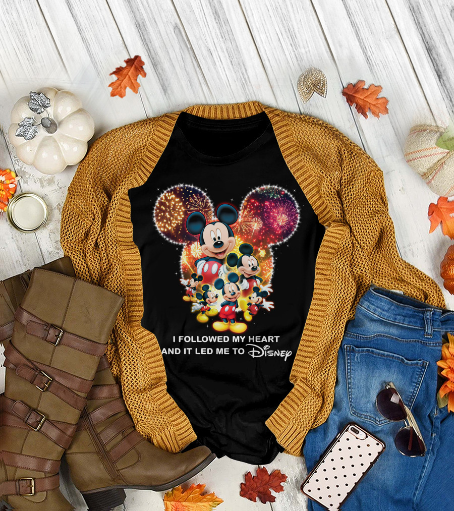 I Followed My Heart And It Led Me To Disney Mickey Mouse Fireworks Celebration T-Shirt