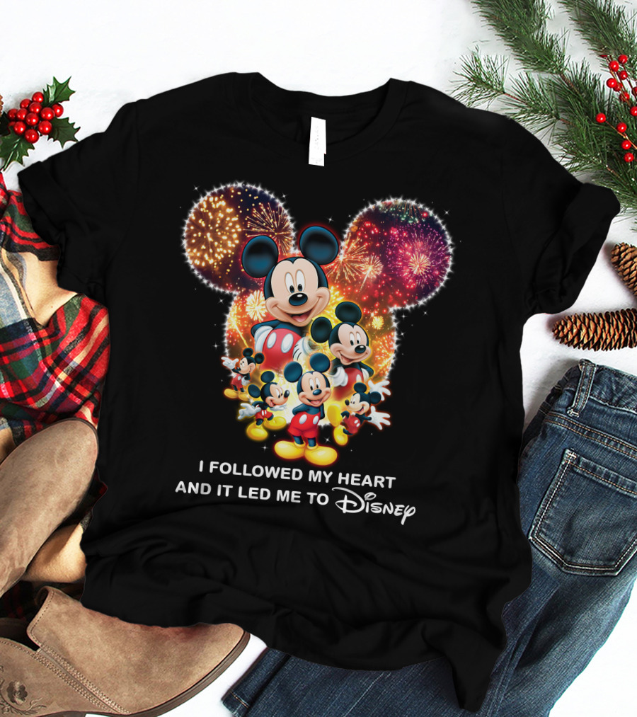 I Followed My Heart And It Led Me To Disney Mickey Mouse Fireworks Celebration T-Shirt