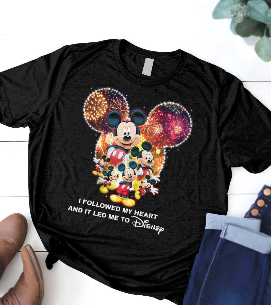 I Followed My Heart And It Led Me To Disney Mickey Mouse Fireworks Celebration T-Shirt