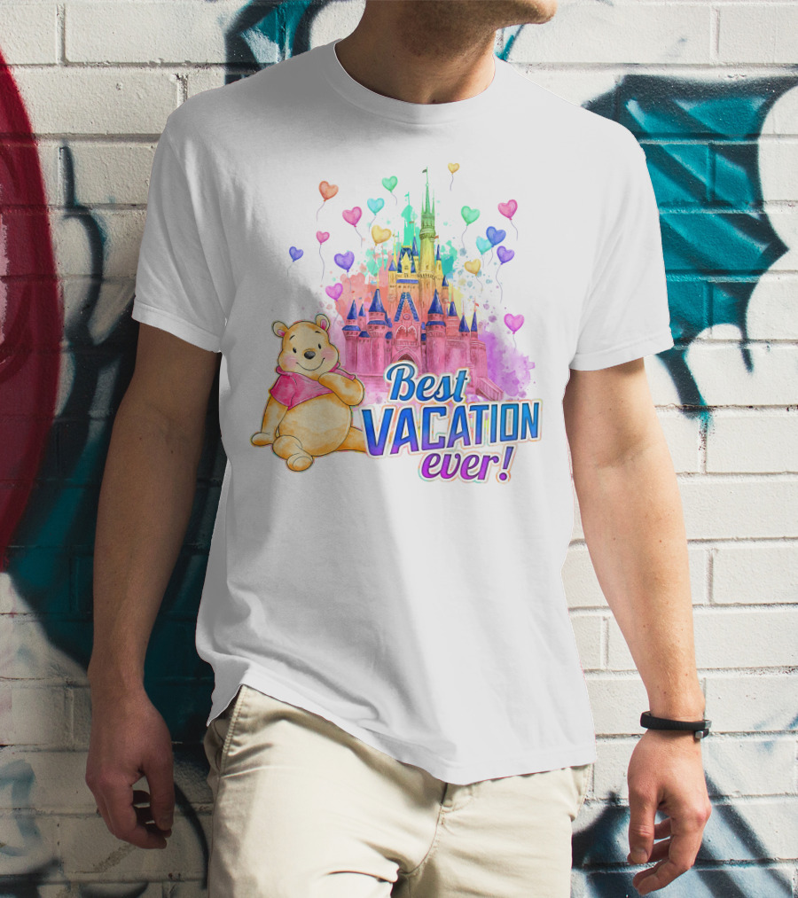 Best Vacation Ever Pooh Castle Balloons T-Shirt