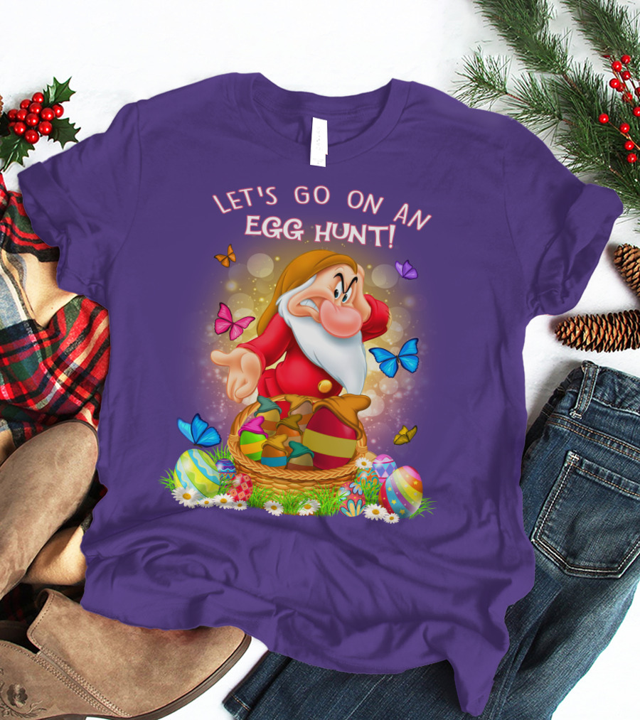 Let's Go On An Egg Hunt Grumpy Butterflies Easter Basket T-Shirt