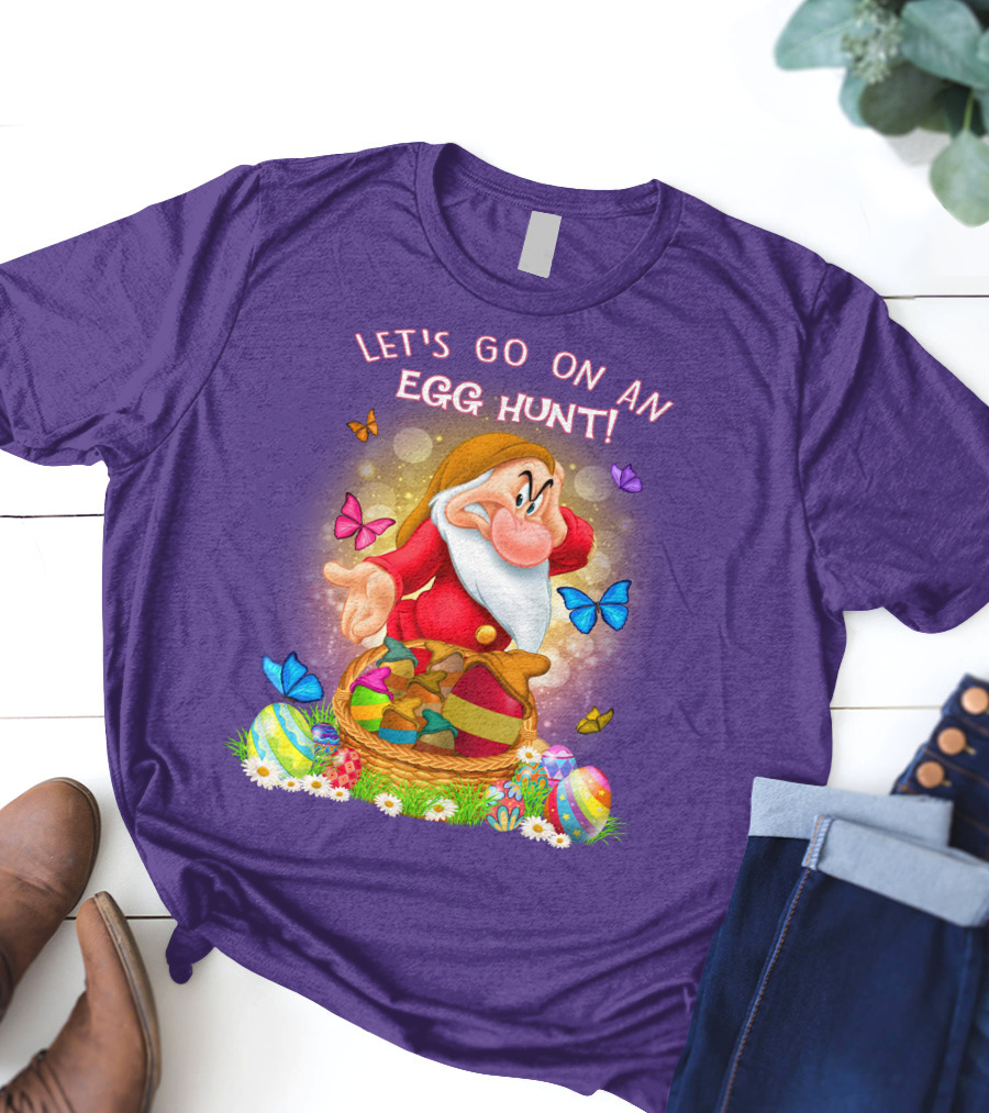 Let's Go On An Egg Hunt Grumpy Butterflies Easter Basket T-Shirt