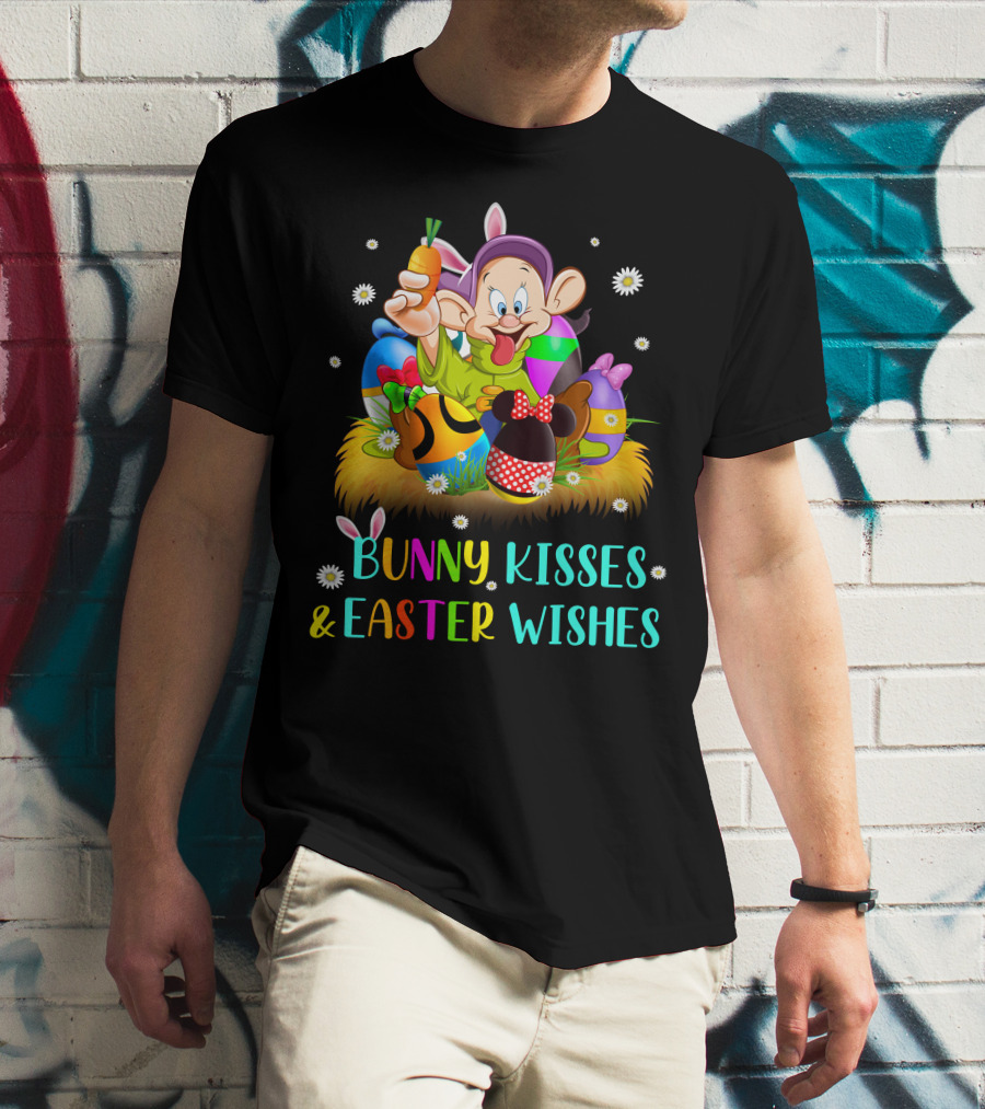 Bunny Kisses & Easter Wishes Dopey Character Easter Eggs Carrot T-Shirt