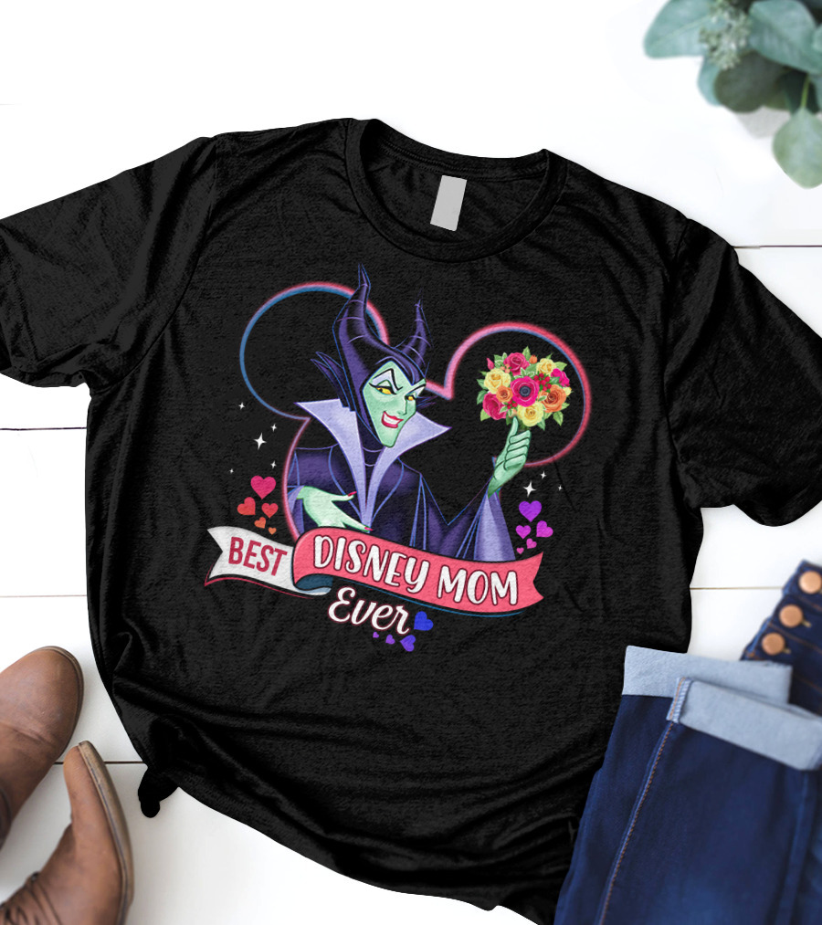 Best Disney Mom Ever Maleficent Holding Flowers T-Shirt