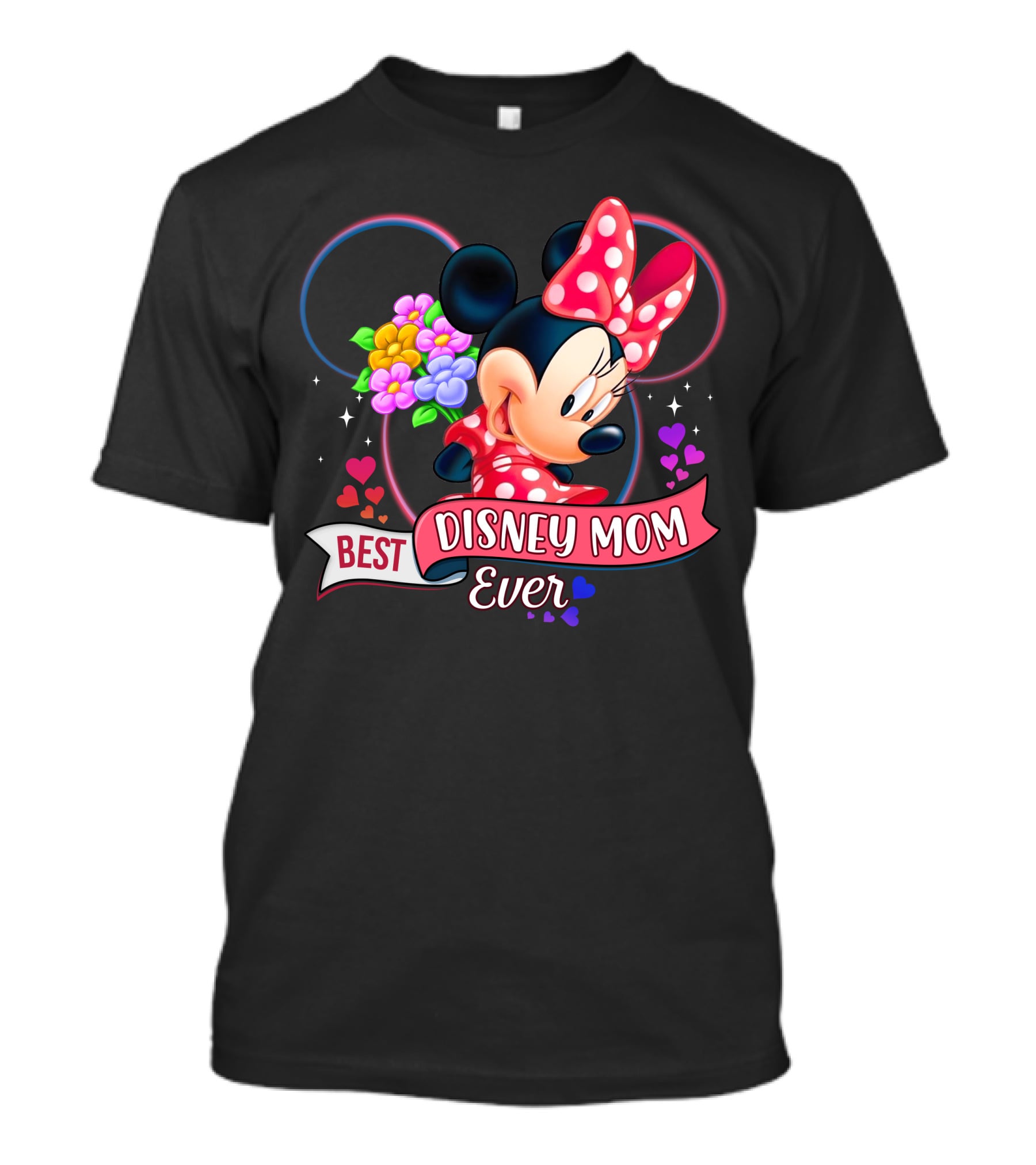 Best Disney Mom Ever Minnie Mouse Flowers Hearts T-Shirt