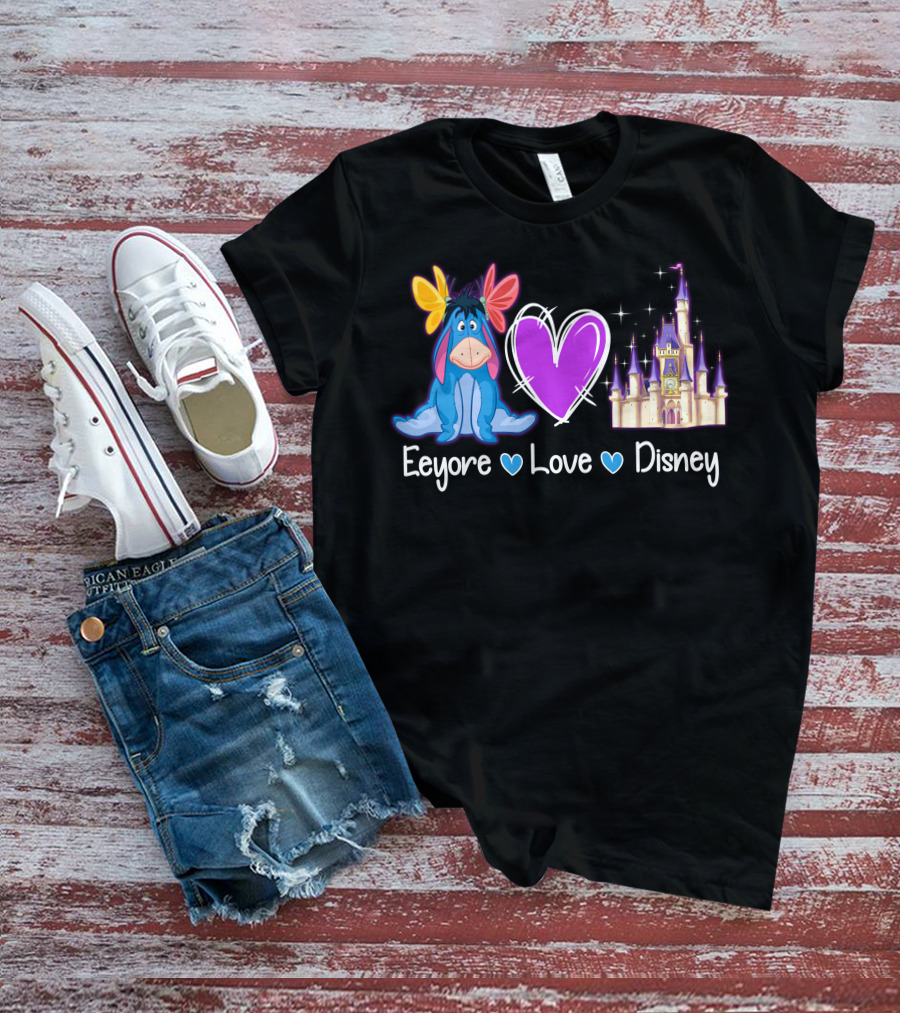 Eeyore Love Disney Heart Castle T-Shirt