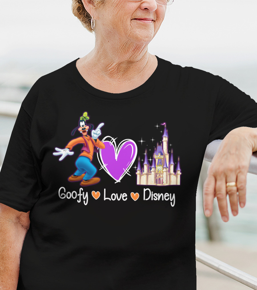 Goofy Love Disney Heart Castle T-Shirt