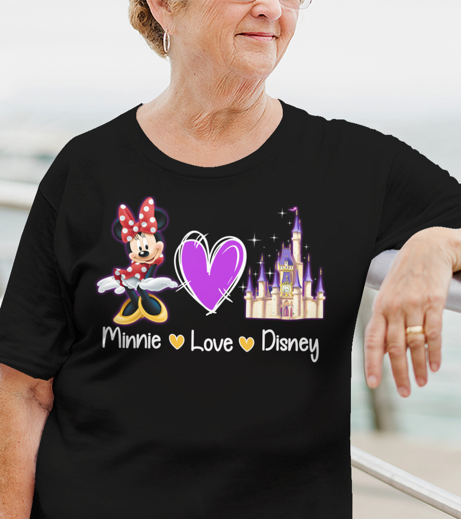Minnie Love Disney Castle Heart T-Shirt