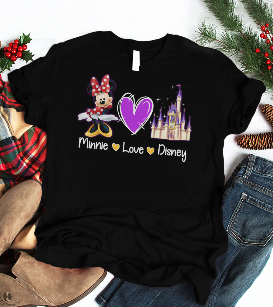 Minnie Love Disney Castle Heart T-Shirt