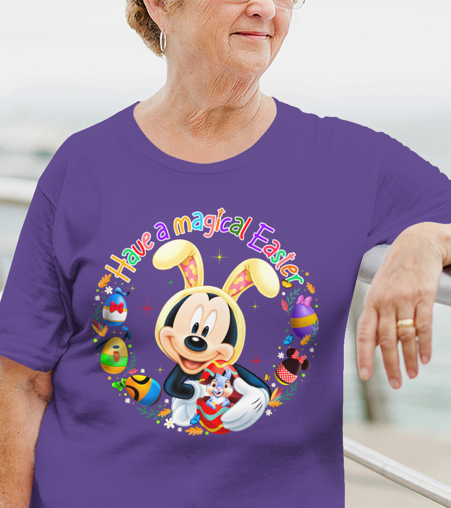 Have A Magical Easter Mickey Mouse With Bunny Ears And Colorful Eggs T-Shirt