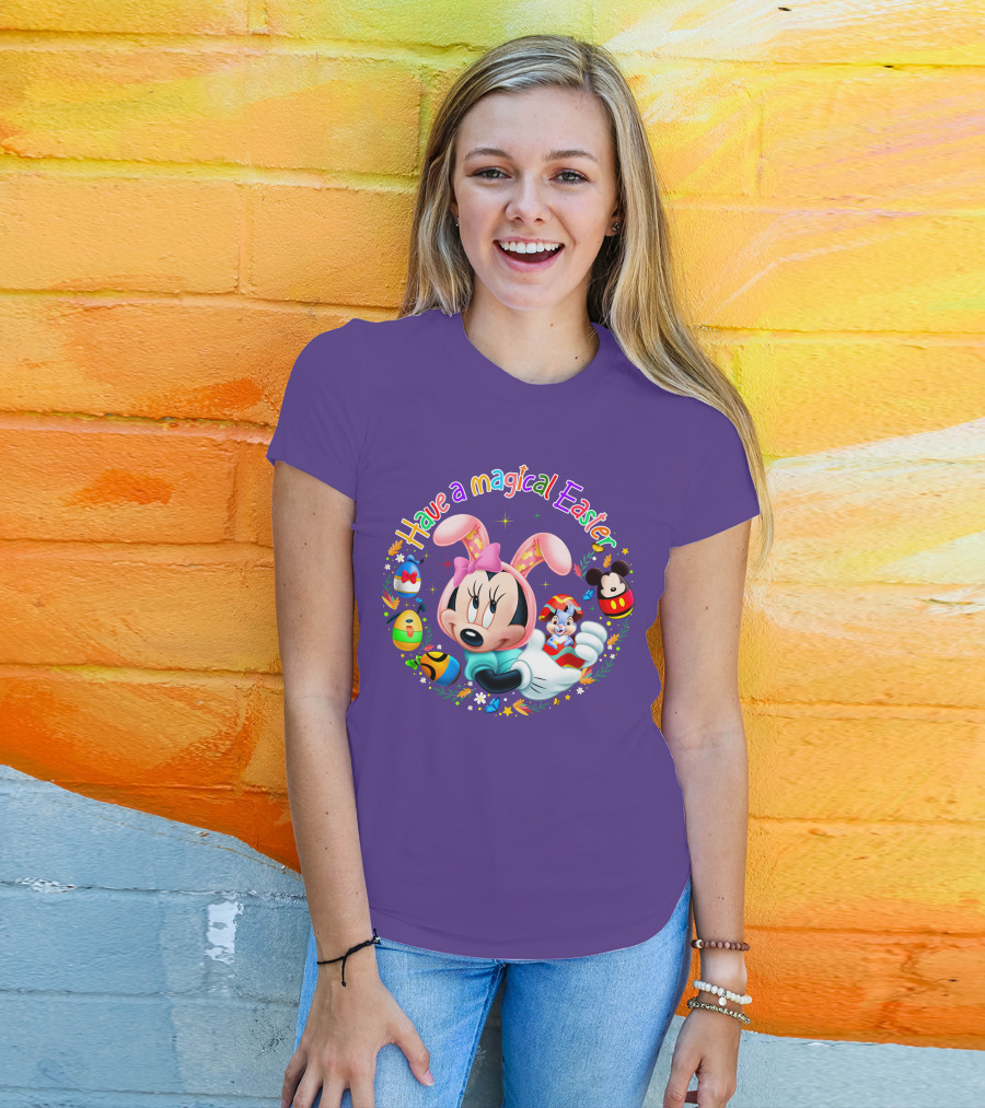 Minnie Mouse Have A Magical Easter With Easter Eggs And Flowers T-Shirt