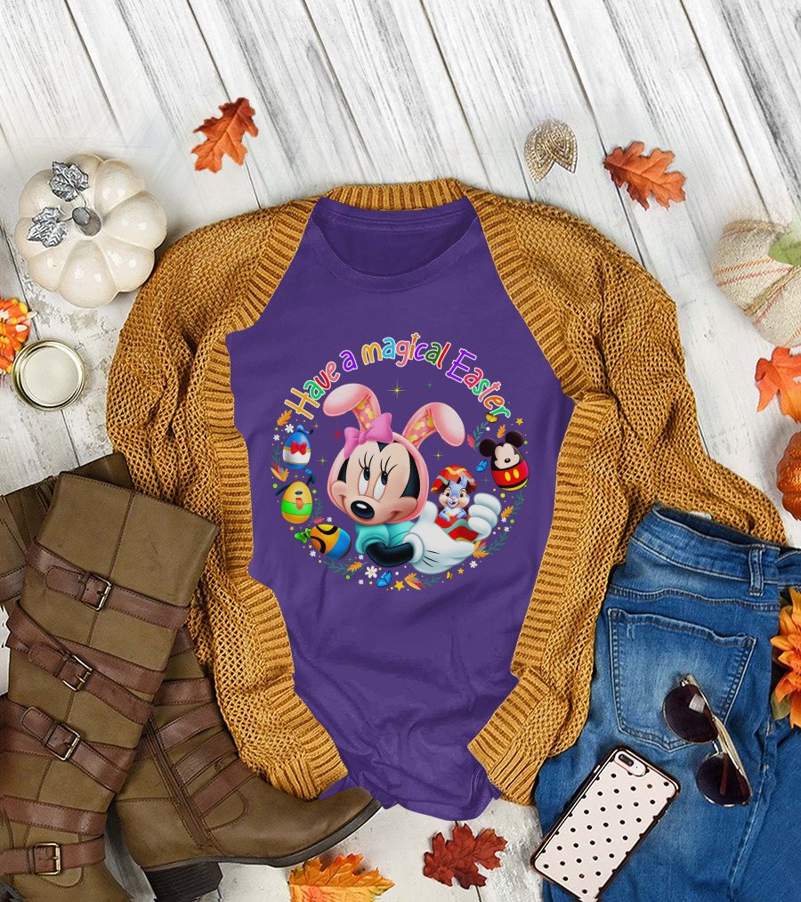 Minnie Mouse Have A Magical Easter With Easter Eggs And Flowers T-Shirt