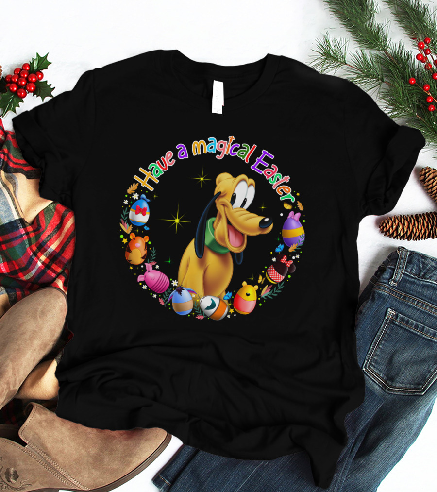 Have A Magical Easter Pluto Disney Holiday Celebration T-Shirt