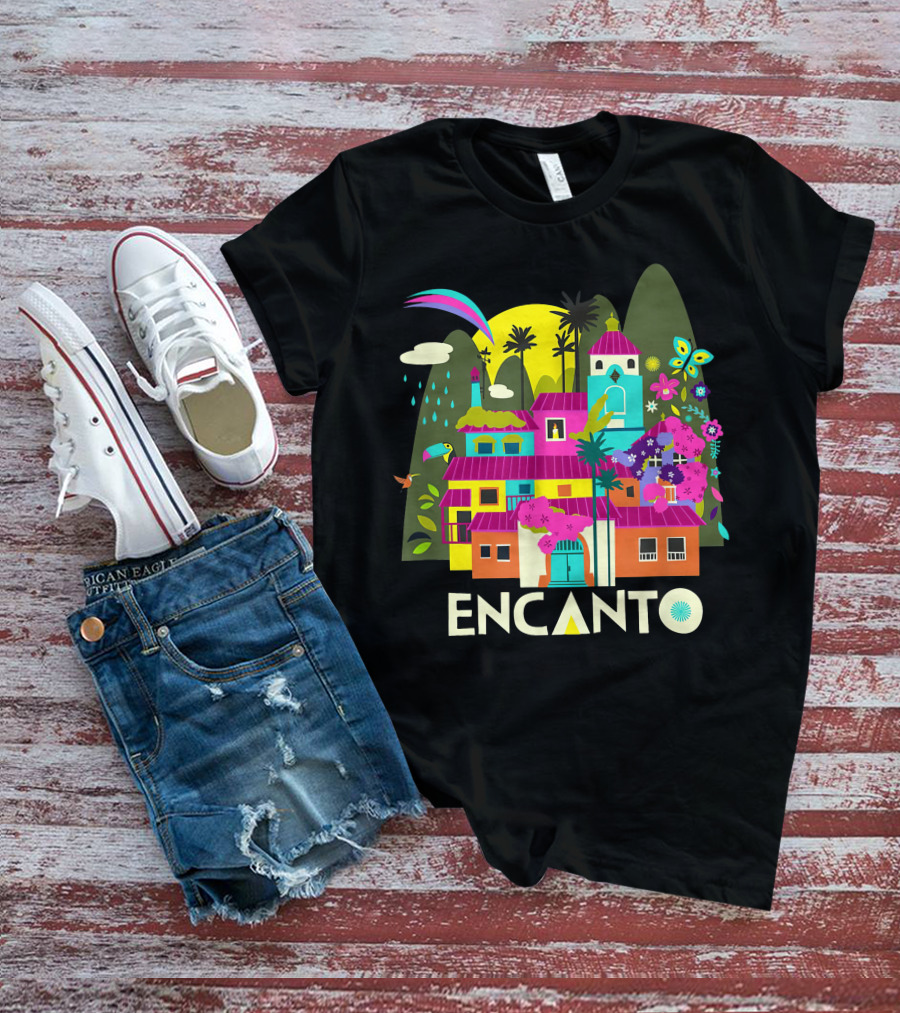 Encanto Casita With Colorful Butterfly And Tropical Flora T-Shirt