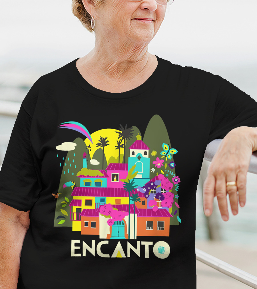 Encanto Casita With Colorful Butterfly And Tropical Flora T-Shirt