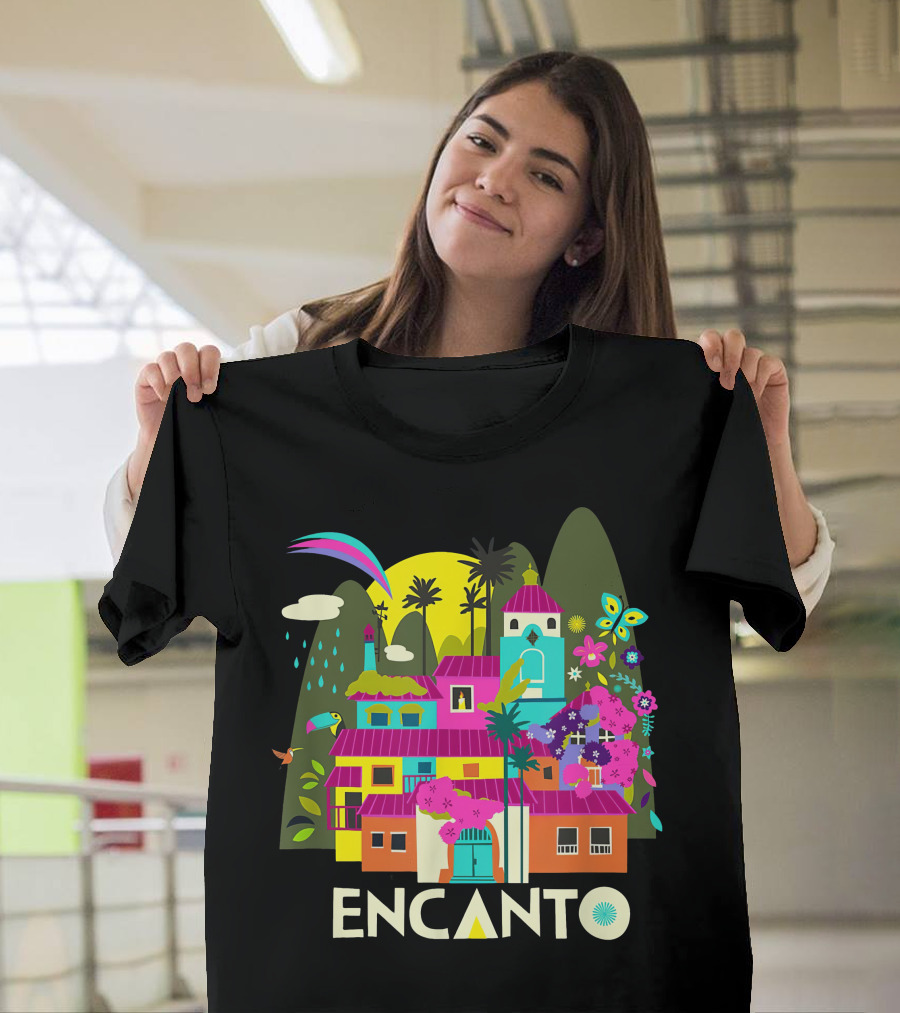 Encanto Casita With Colorful Butterfly And Tropical Flora T-Shirt