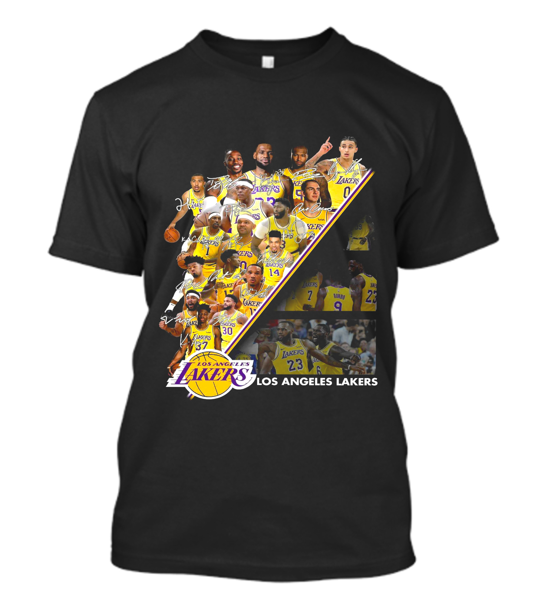 Los Angeles Lakers Team Collage With Players And Jersey Numbers T-Shirt