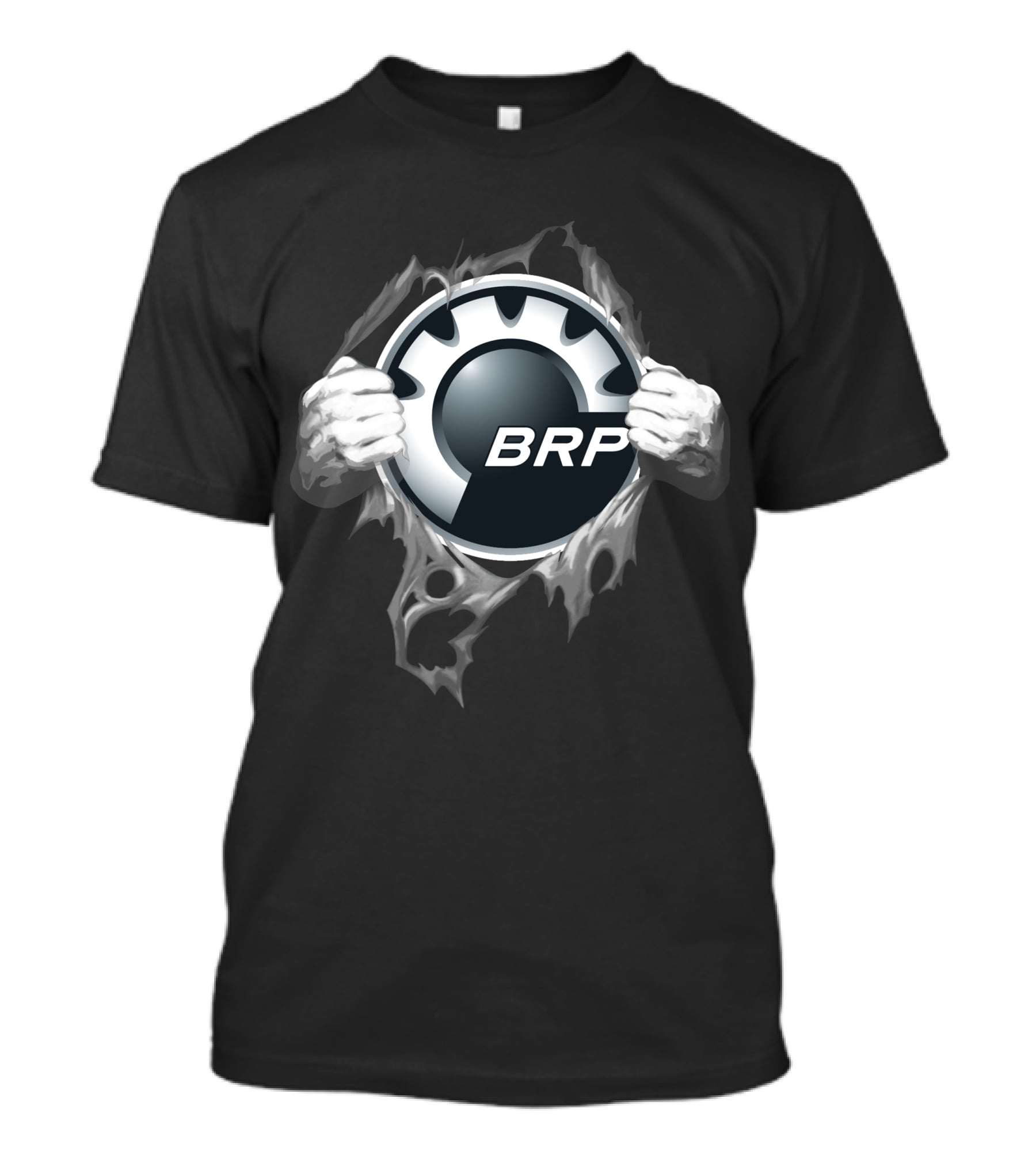 BRP Can-Am Logo With Hands Ripping Through T-Shirt