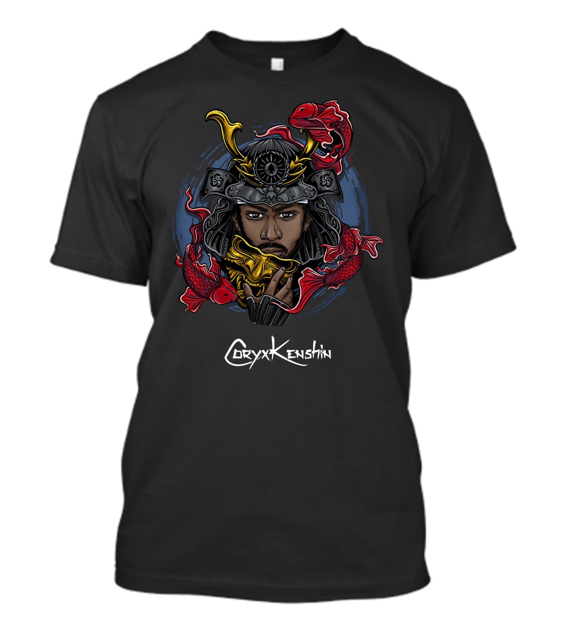 CoryxKenshin Samurai Armor Design With Red Koi Fish T-Shirt