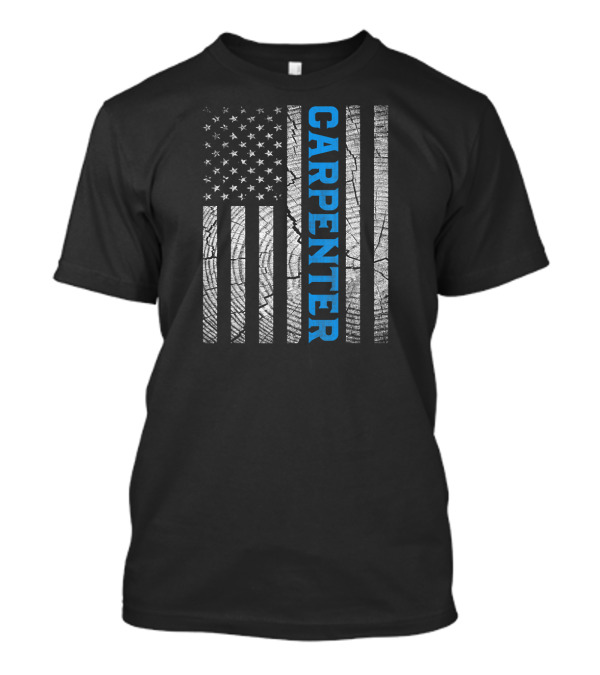 Vintage Flag Carpenter Best Dad Ever Father Woodworking T-Shirt