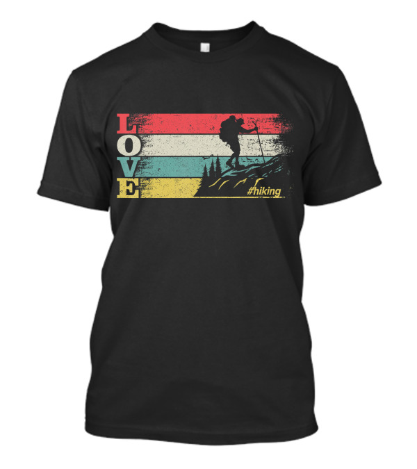Vintage Retro Love Hiking #Hiking Hiker T-Shirt