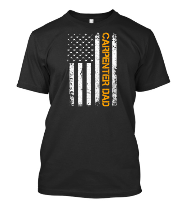 Vintage USA Flag Carpenter Dad American Woodworking T-Shirt