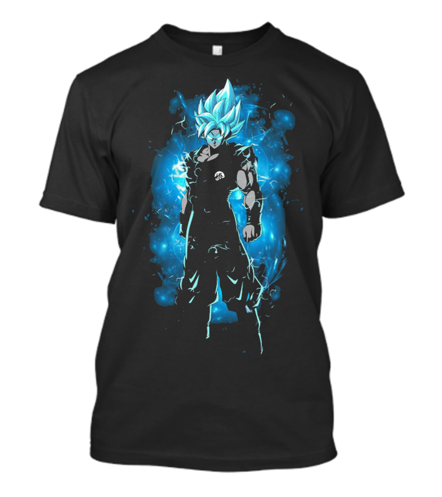 Legendary Blue Aura Warrior With Electric Hair And Black Suit T-Shirt