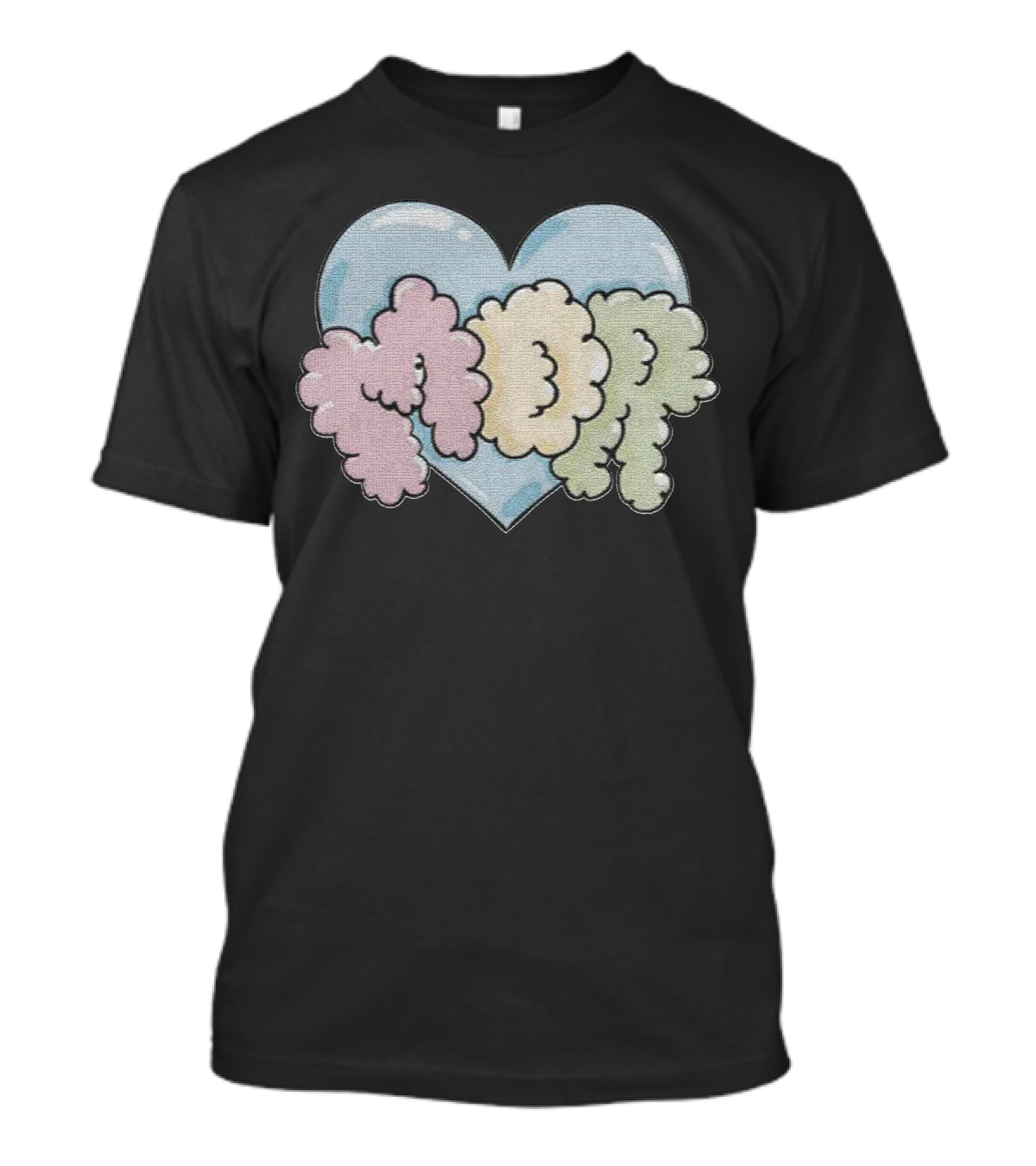 Feid Heart MOR Pastel Cloud Letters T-Shirt