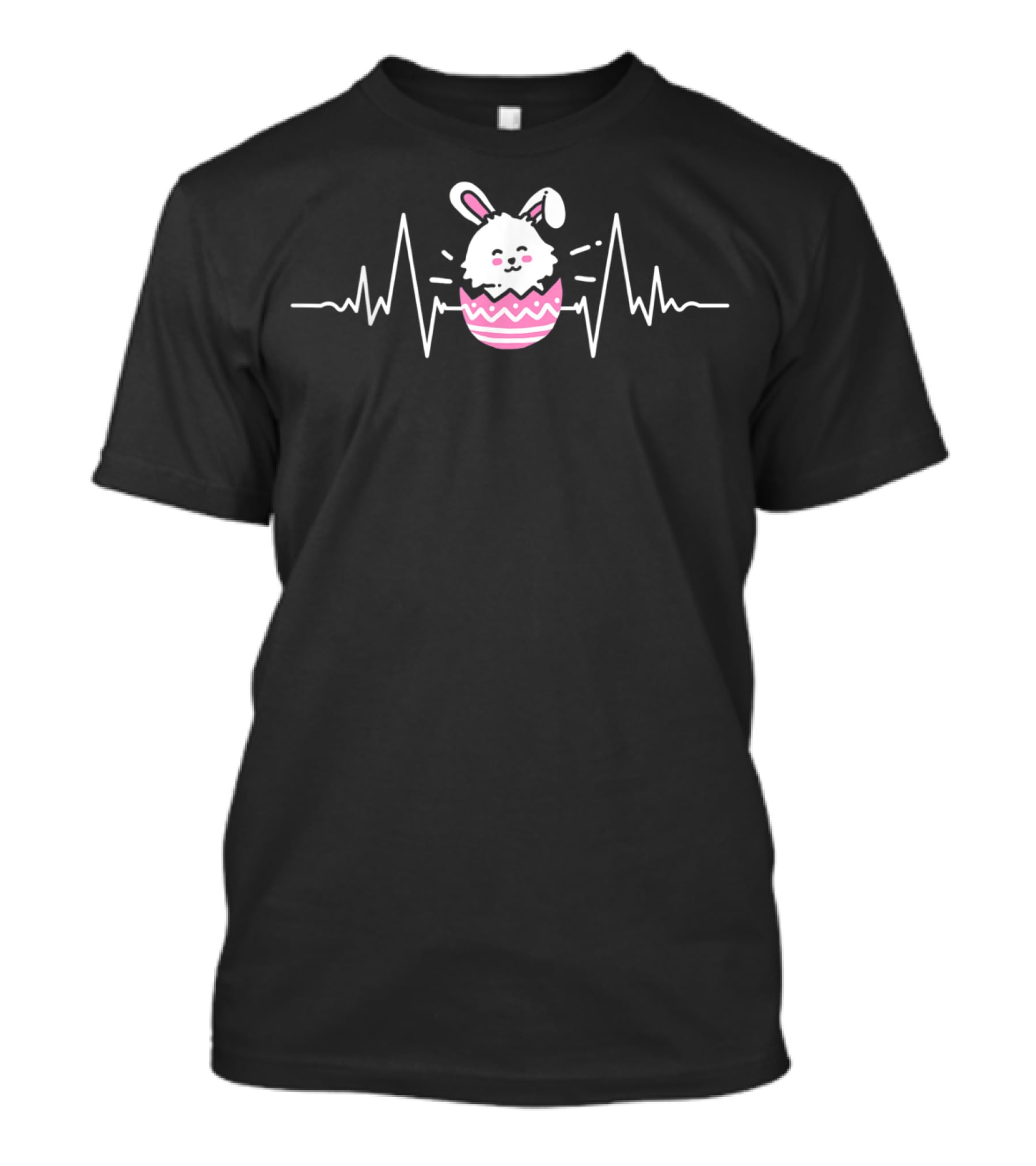 Easter Bunny Egg Rabbit Heartbeat Line T-Shirt