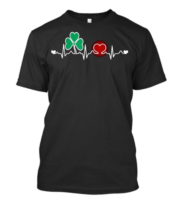 Love Irish Heartbeat Shamrock St Patricks Day T-Shirt