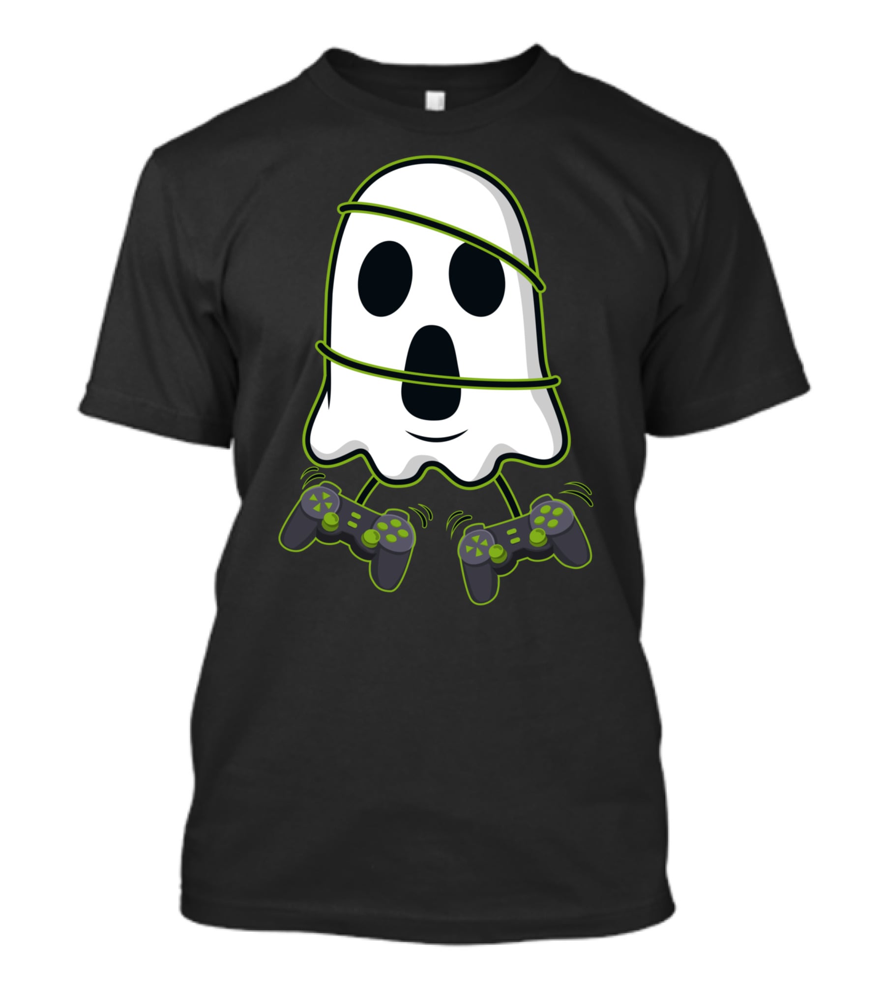 Halloween Ghost Gamer Controllers Spooky Play T-Shirt