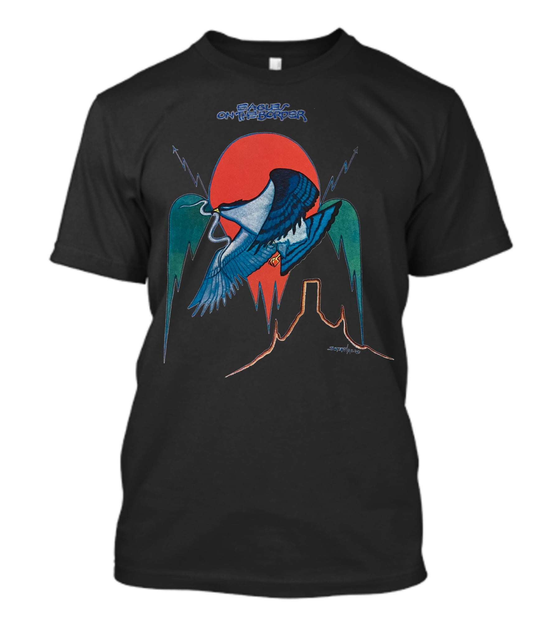 Eagles On The Border Album Art Bird Desert Scene T-Shirt