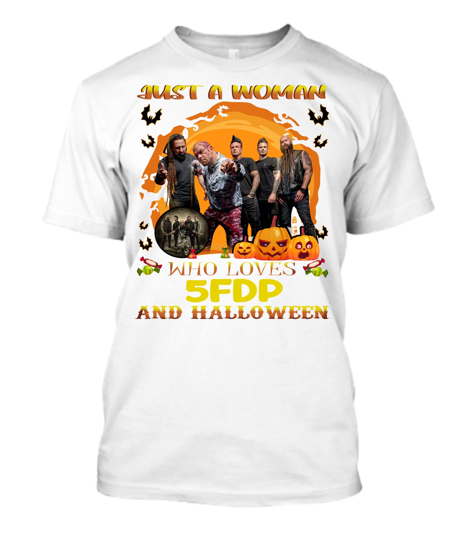 Just A Woman Who Loves 5FDP And Halloween T-Shirt