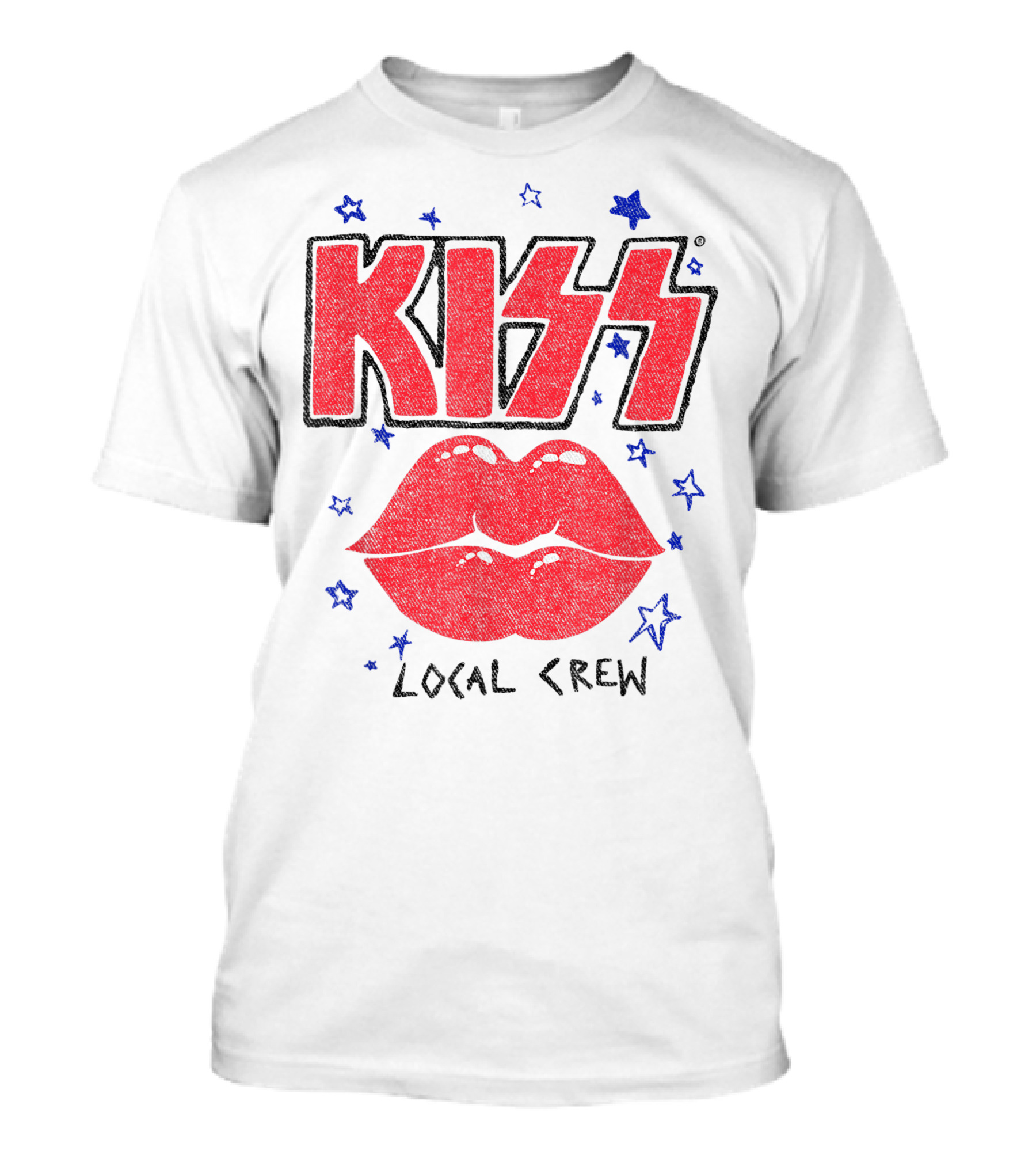 KISS Local Crew Lips And Stars T-Shirt