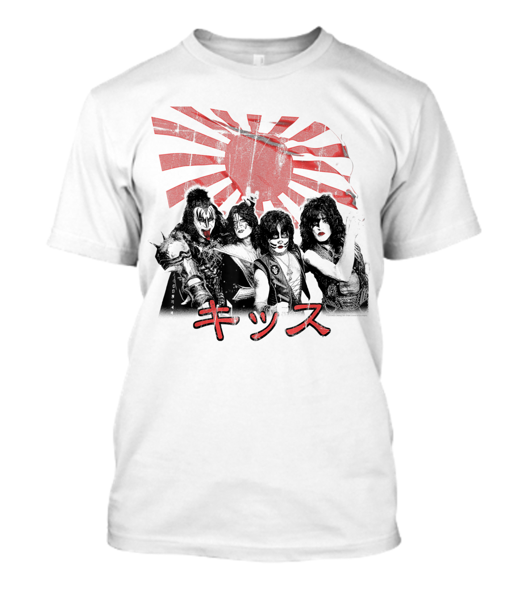 KISS Rising Sun Band Red Sunburst T-Shirt