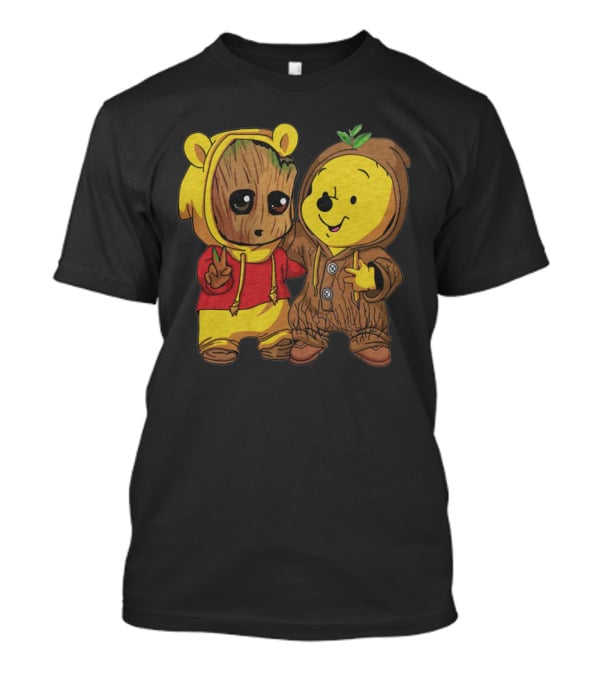 Groot And Bear Friend Cute Costume Crossover T-Shirt