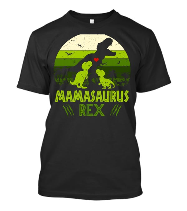 Vintage Retro Mamasaurus Rex Dinosaur Lover 2 Kids T-Shirt