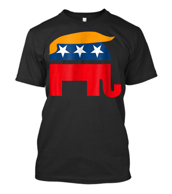 GOP Donald Trump Republican Elephant Stars Hair T-Shirt