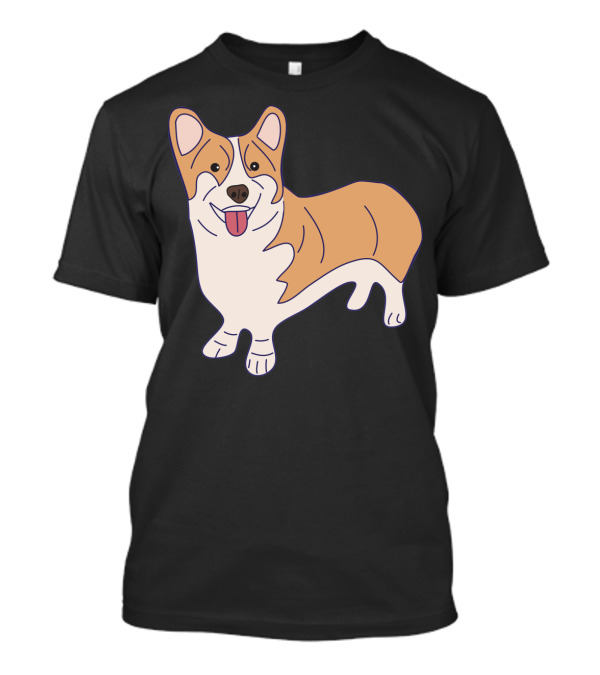 Playful Cute Corgi Illustration With Happy Expression T-Shirt