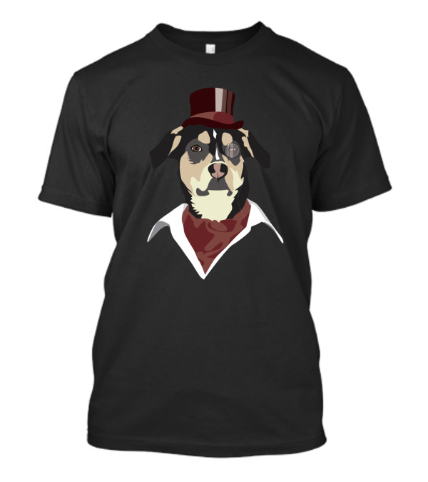 Fancy Pup Monocle And Top Hat Dog T-Shirt
