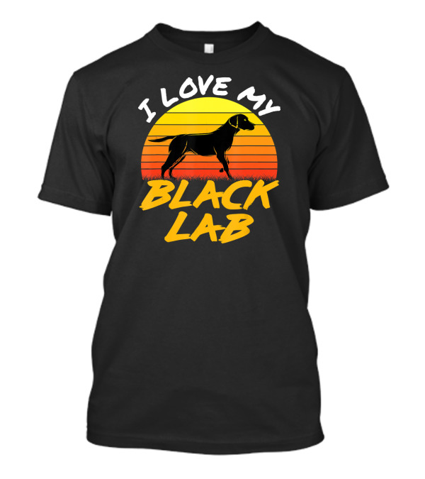 I Love My Black Lab Retro Sunset T-Shirt