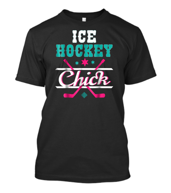 Ice Hockey Chick Women Player Coach Star T-Shirt