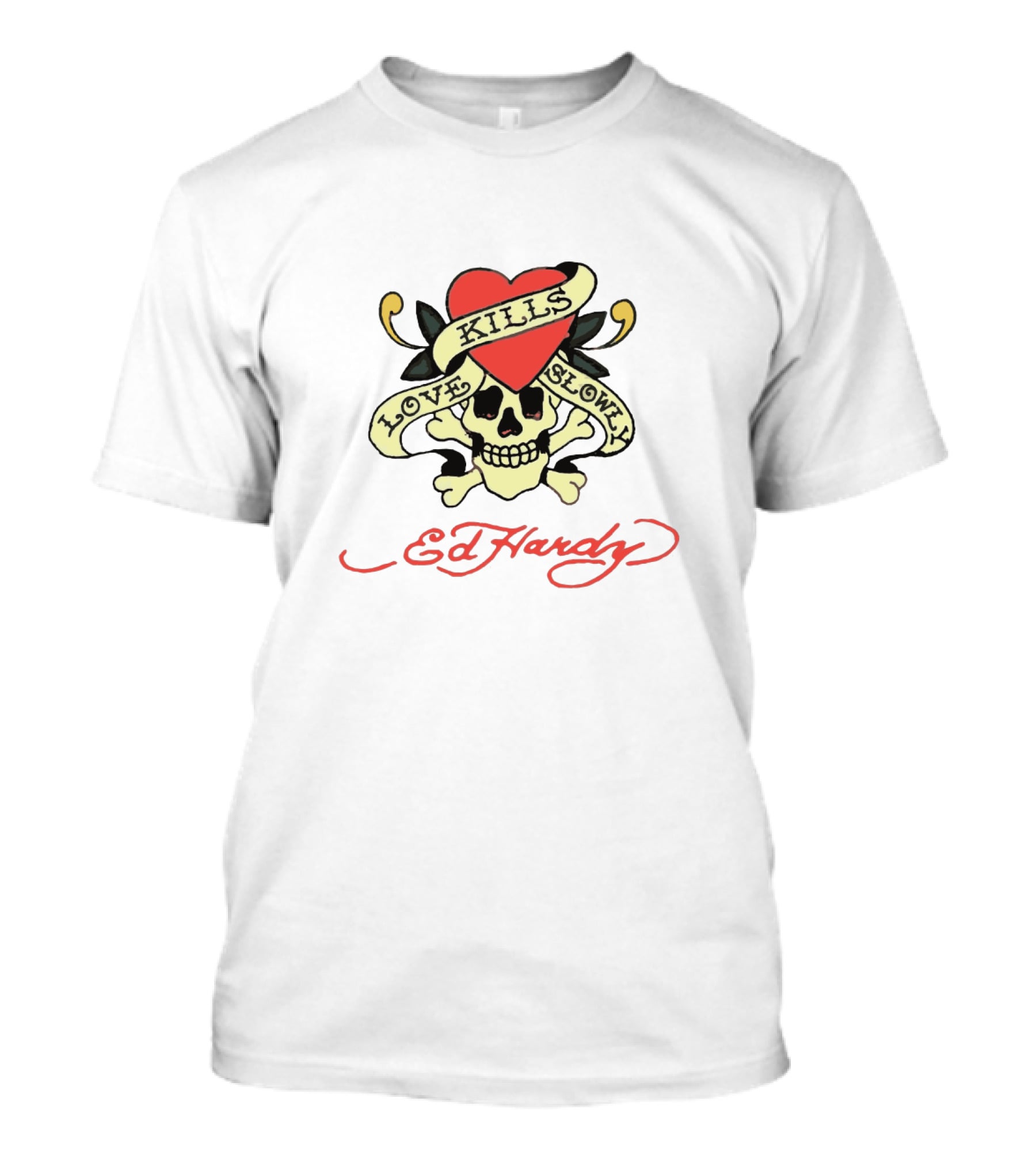 Ed Hardy Love Kills Slowly Skull Heart Tattoo T-Shirt