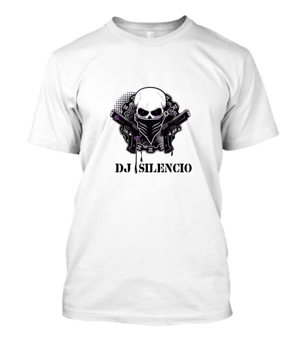 DJ Silencio Skull Bandana Guns Chains T-Shirt