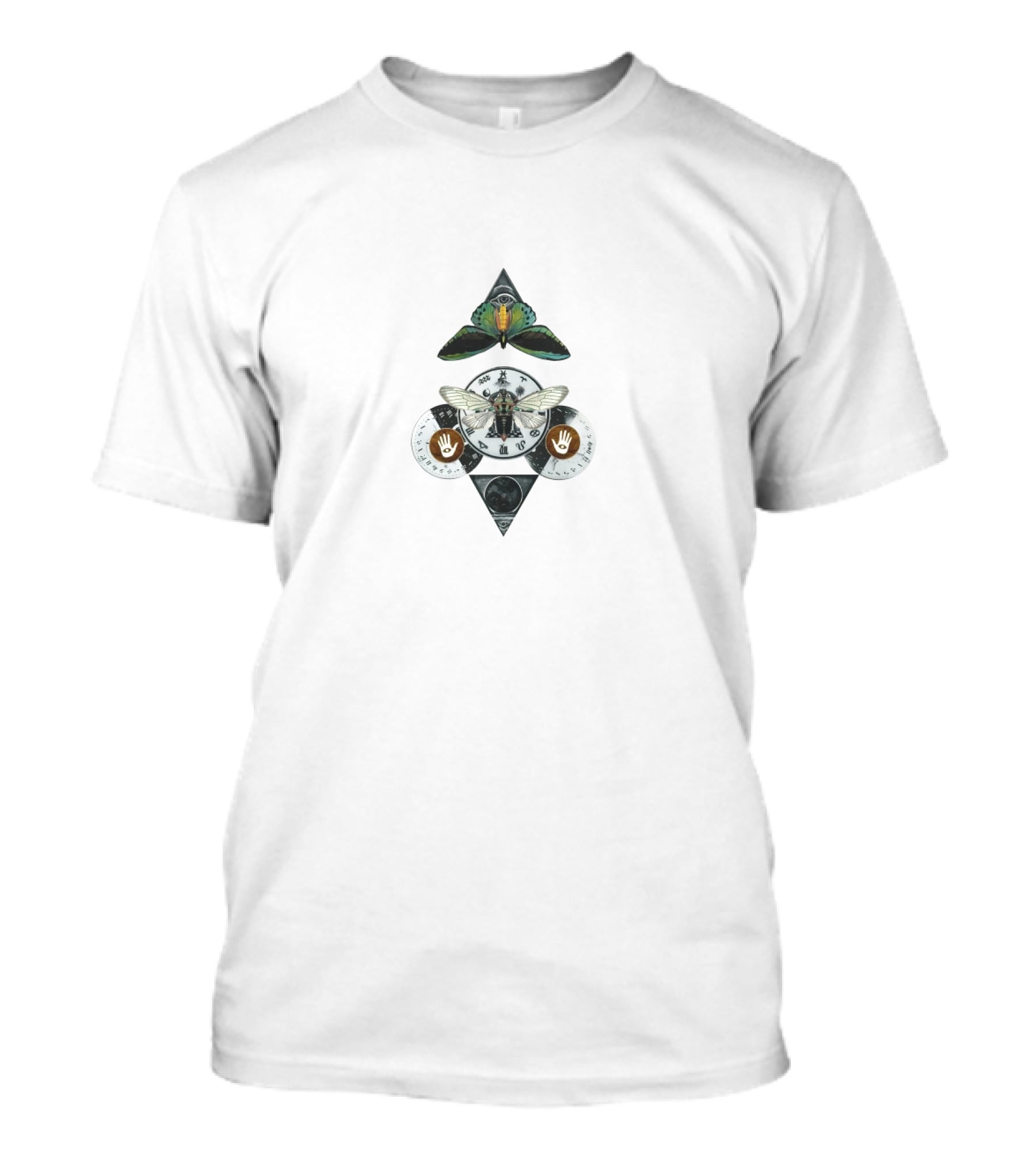 CloZee Psychedelic Moth And Butterfly Geometric T-Shirt
