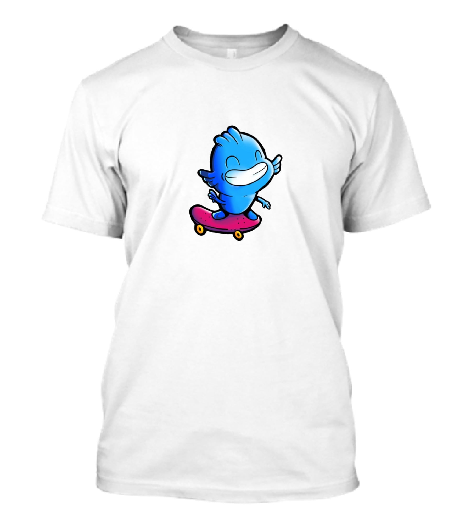 Gawx Blue Character Skateboarding Adventures T-Shirt