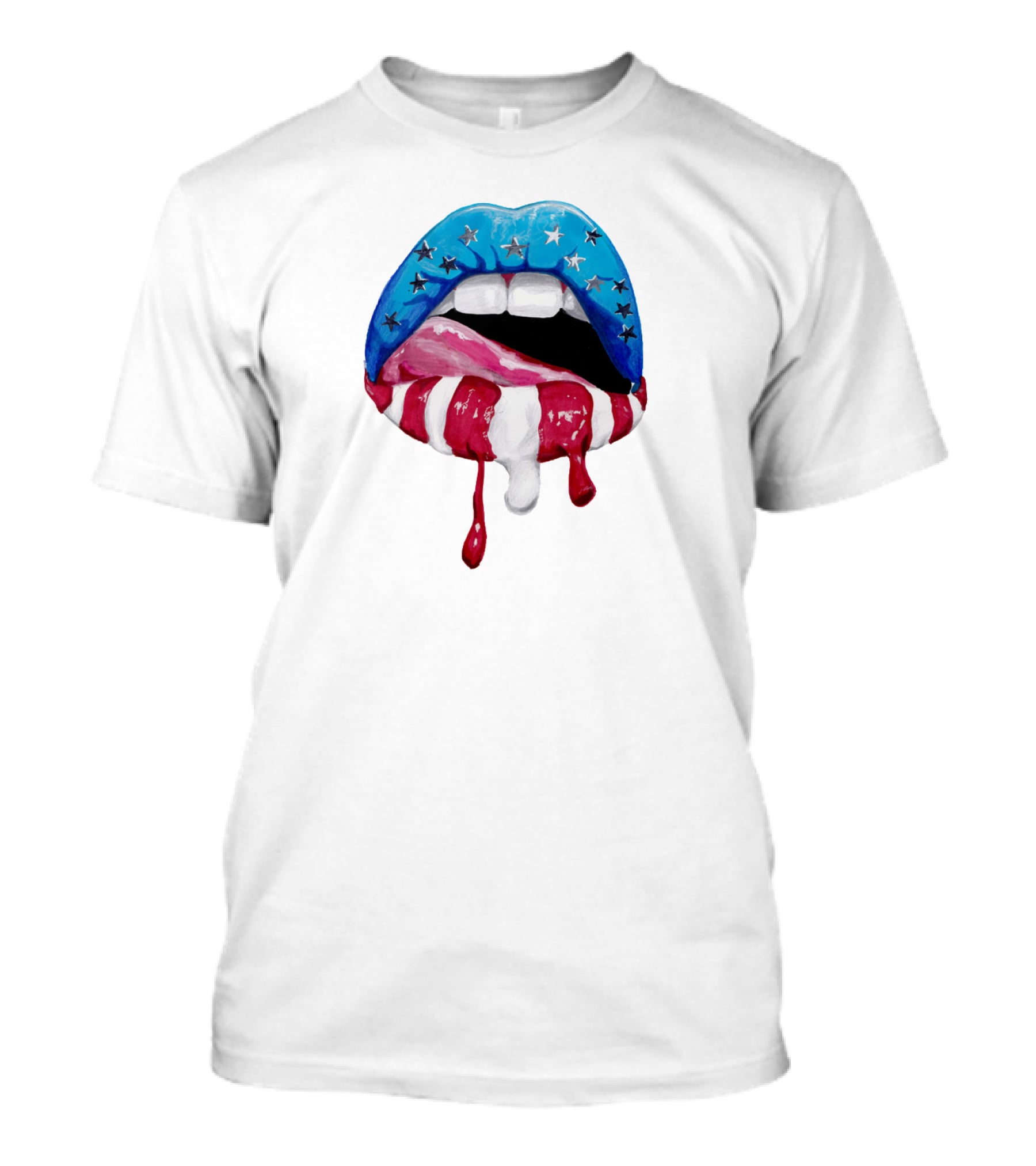 'Merica Lips Stars And Stripes USA Flag T-Shirt