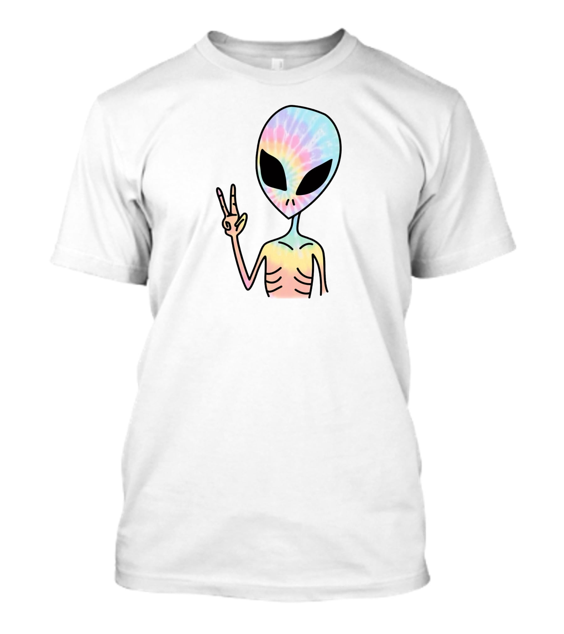 Peace Sign Tie Dye Alien T-Shirt