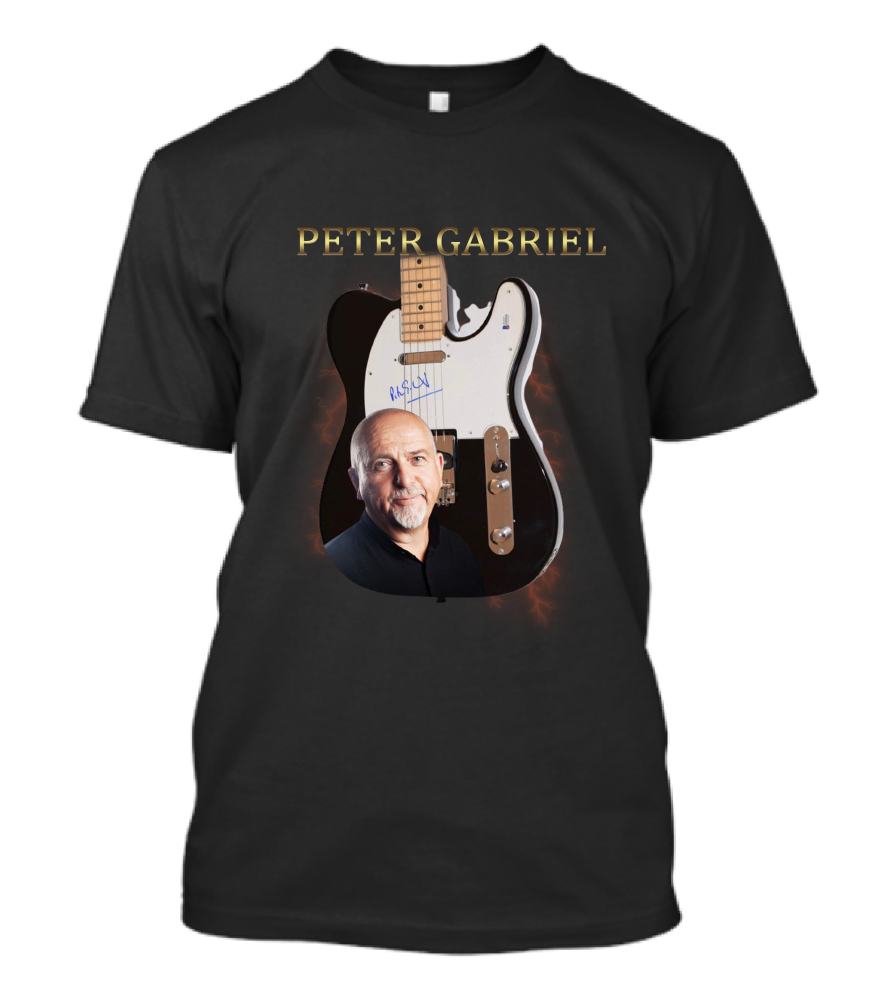Peter Gabriel Guitar With Autograph T-Shirt