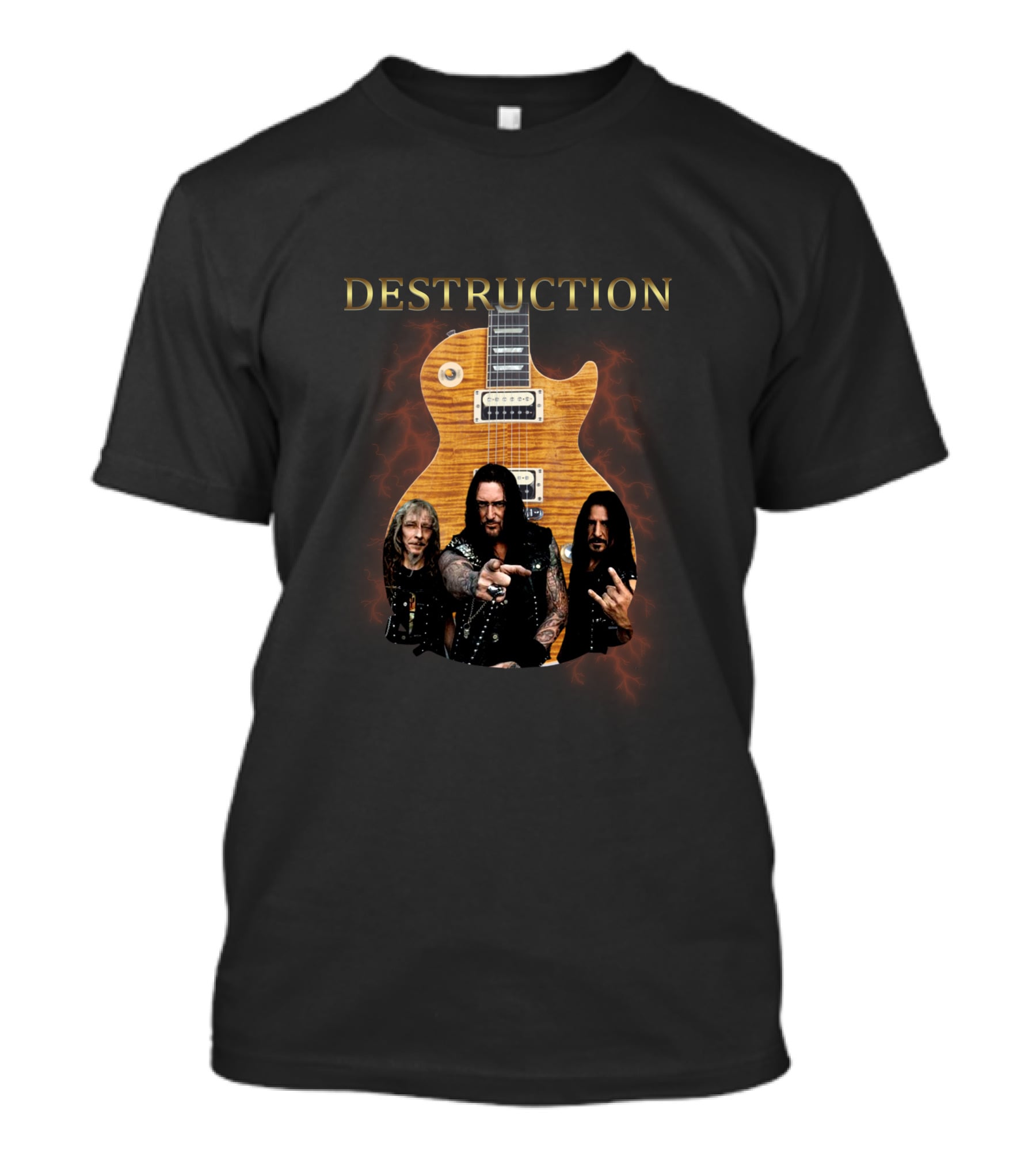 Destruction Band Members With Signature Guitar T-Shirt